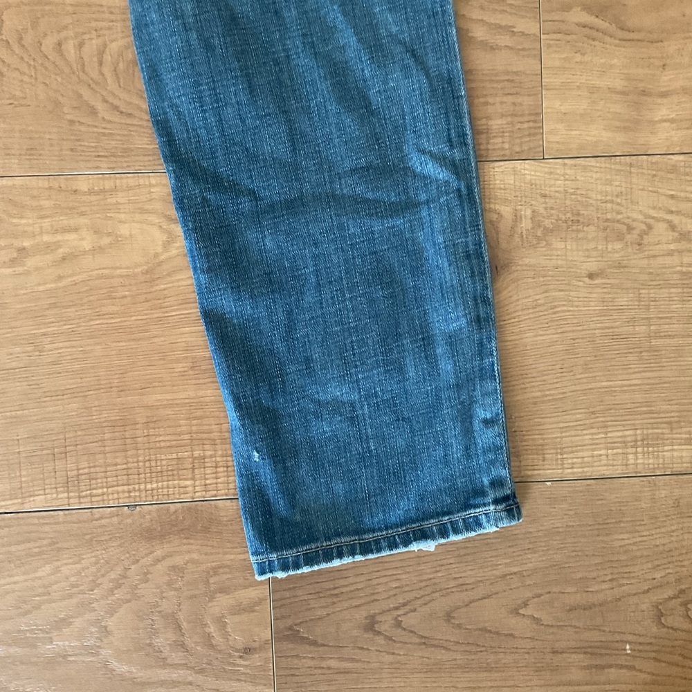 Vince Trouser Drop Pacific Straight Leg Jeans 30 Blue Cotton Denim Distressed - Picture 7 of 8